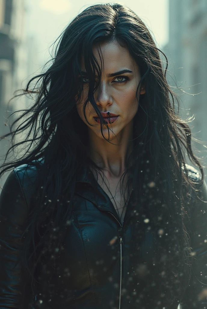 photo of the most beautiful artwork in the world featuring soft
lustrous, ((epic heroic fantasy beautiful woman with long hair wet
wounded angry looking with long hair
and fierce looking in a dynamic posture)), chest, full face,( dark background:1.4)
(epic realistic, hdr, intricate details, hyperdetailed, cinematic, rim light, muted:1.5),
((fantastic location, majestic cluttered environment)),
skin pores, very dark lighting,
heavy shadows, detailed, detailed face, (photo
realistic, dramatic, dark, sharp focus, 8k),
(weathered damaged old worn leather outfit:1.5),
(intricate:1.4), decadent, (highly detailed:1.4), octane render,
sharp focus,
heavy rain, particles floating <lora:theovercomer8sContrastFix_sd21768:0.8>