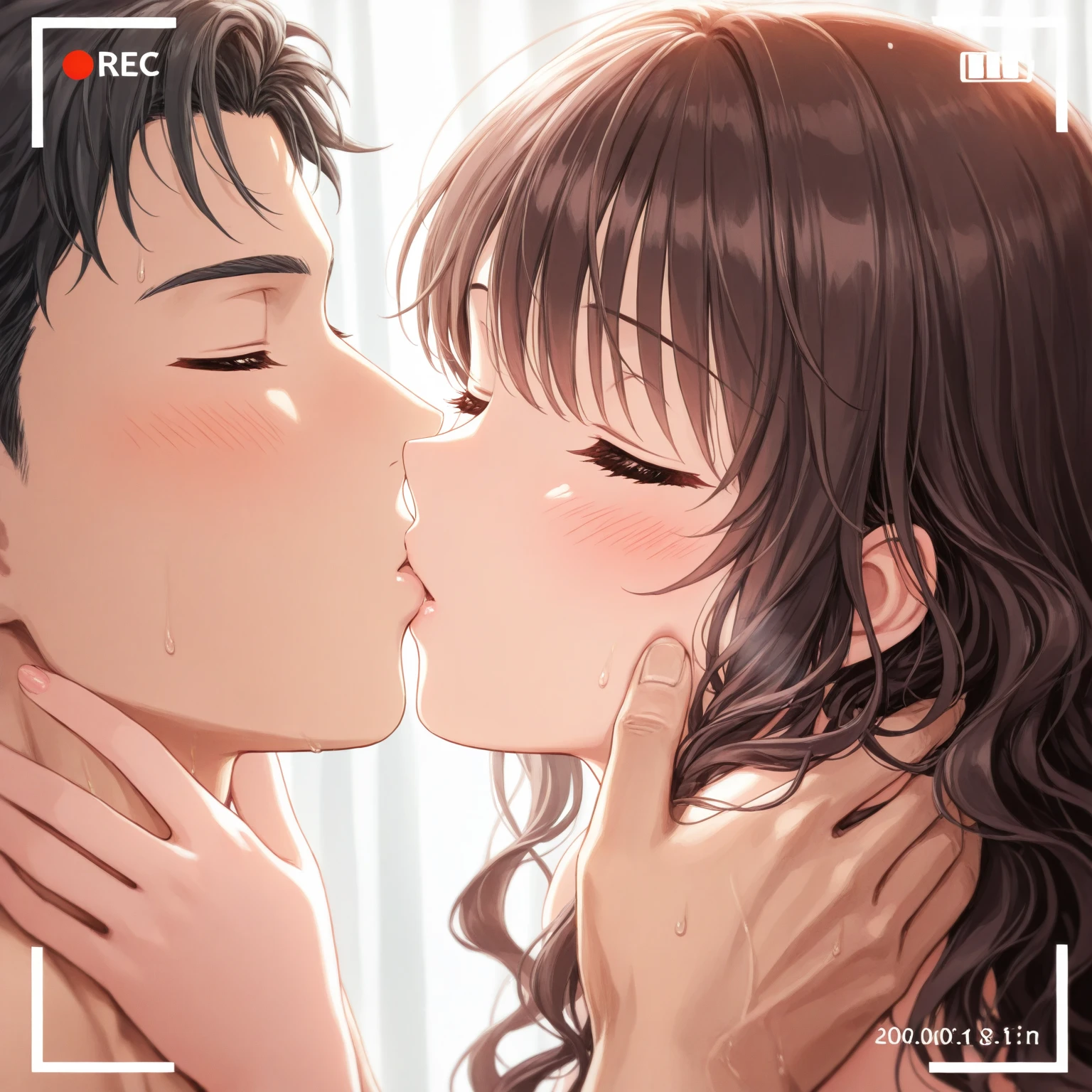 (masterpiece, highest quality:1.2),two girl,yuri,kiss,Voice of the Heart,Drooling,tears,Of high school
