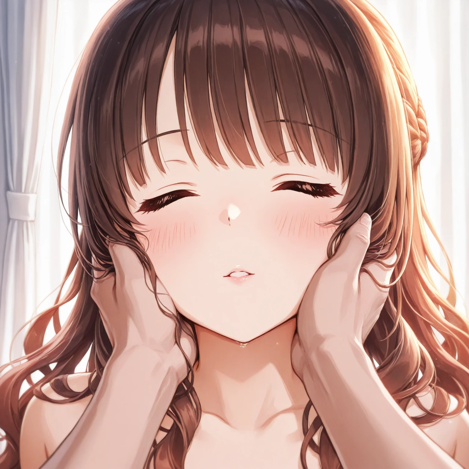 score_9,score_8_up,score_7_up,masterpiece,best quality, source anime, photorealistic, hyperrealistic, super detailed, extreme detailed, rating_explicit,
1girl, 1man, hetero, pov, fellatio, erect penis, smegma, from above,
BREAK girl, 18 yo, shouko nishimiya, long hair, pink brown hair, bangs between eyes, brown eyes, (large breasts:0.9),
shiny hair, beautiful detailed eyes, beautiful face,
completely nude,
embarrassed, blush, frown, tears,
bedroom,