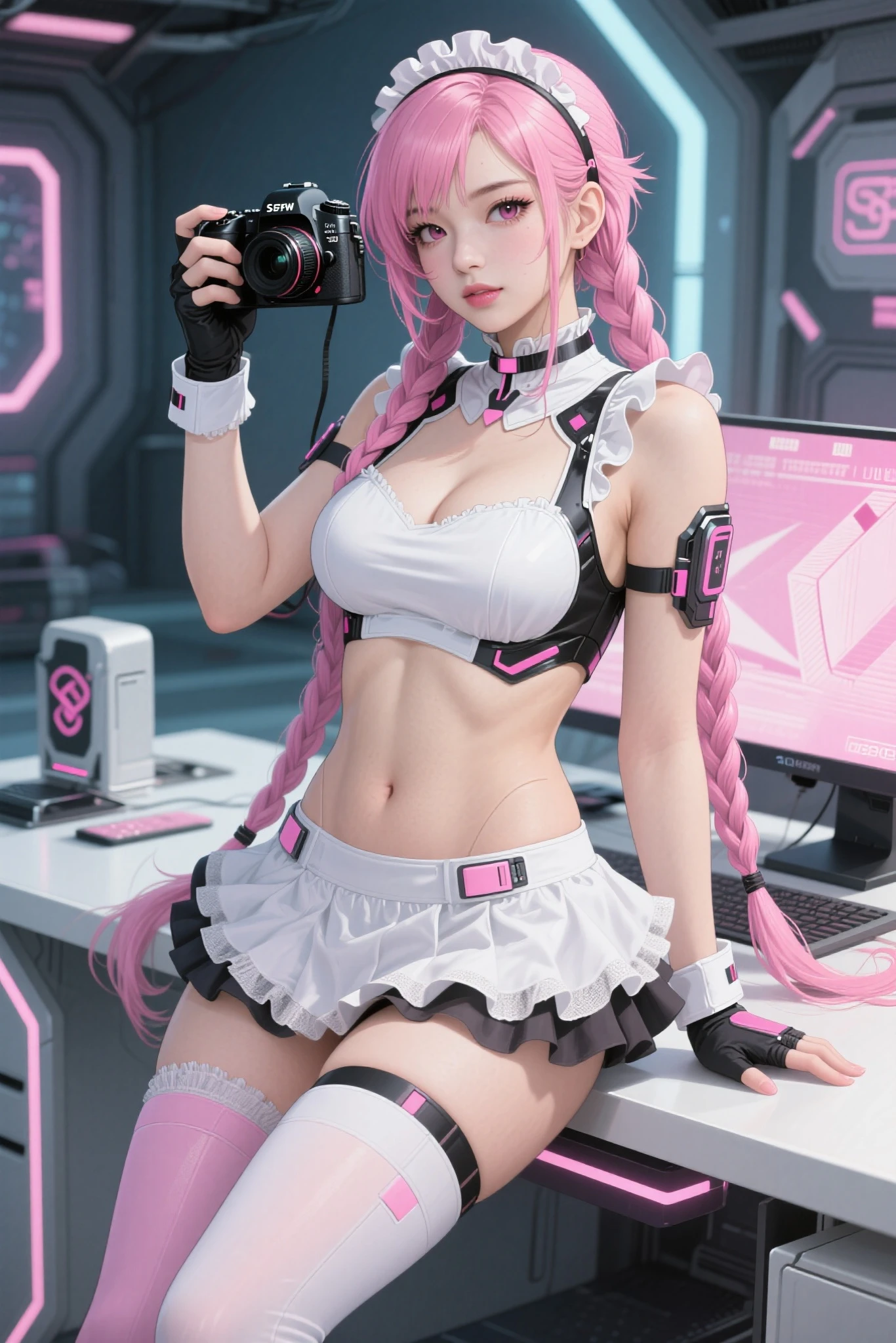 Beautiful girl with video card in hand most pointent there is --auto --s2