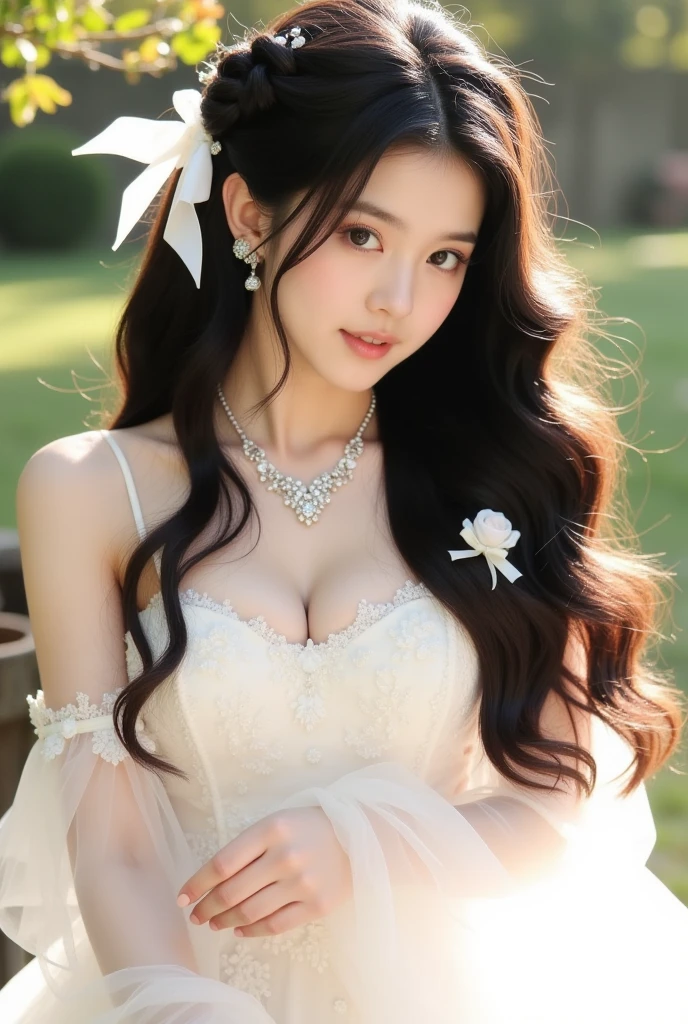 (masterpiece, best quality), ((1girl, (mature female) long hair), (sparkling eyes), (open open mouth)), (looking at viewer, light smile, off shoulder),