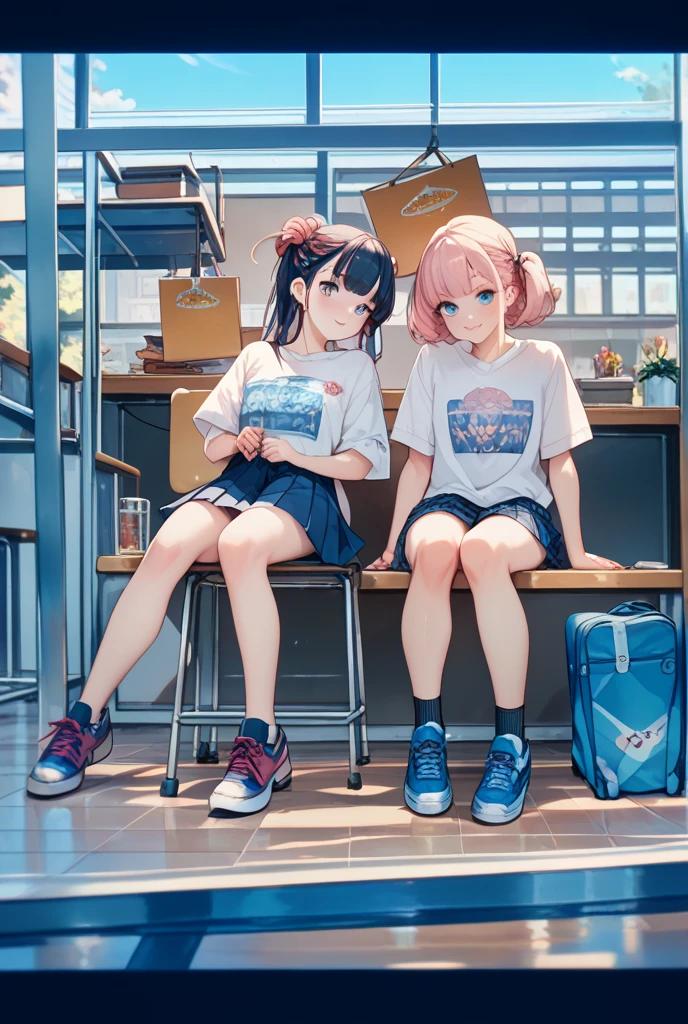 The eye、Blue hair,perm, Blush, Angry,Sitting, spread their legs,
