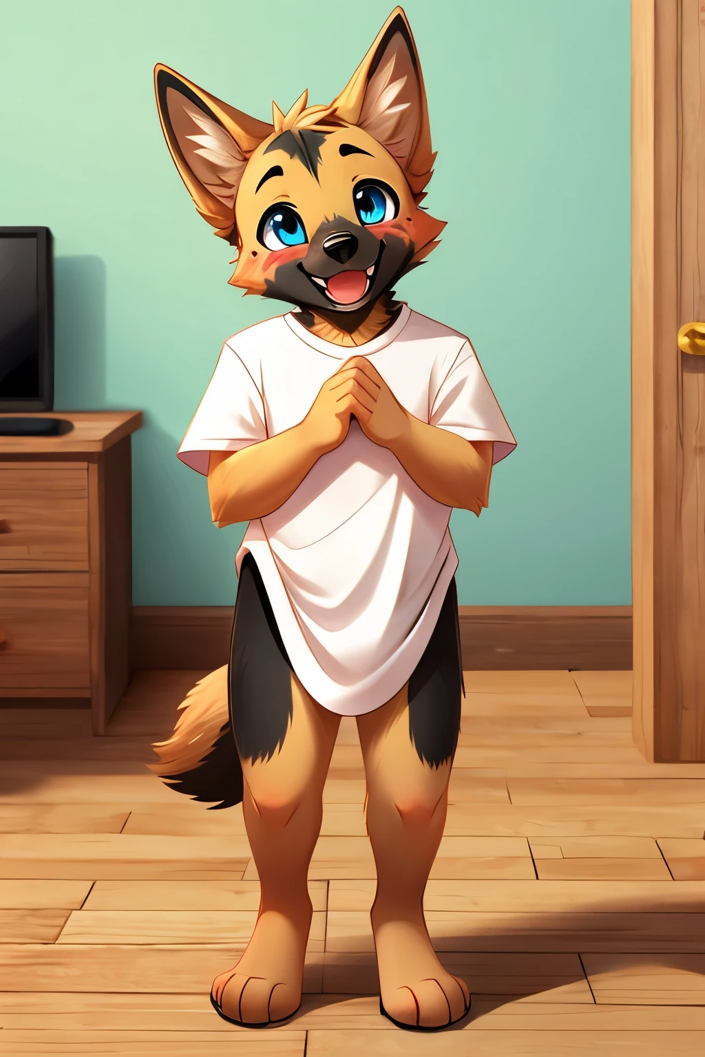 Dhole wearing and pee in a diaper