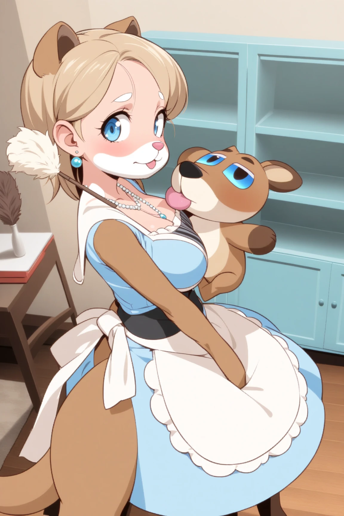 a french bulldog waering the wonderful woman costume in pixar style