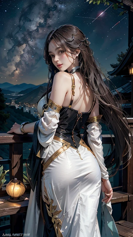 Ahri_Cosplay, White Tails, Black long hair, yellow eyes, ((knee shot)), 8k, masterpiece, original photo, best quality, detail:1.2),lifelike, Extremely detailed CG unified 8k wallpapers, depth of field, film light, lens flare, Ray tracing, (extremely beautiful face, beautiful lips, beautiful eyes), intricate detail face, ((ultra detailed skin)) 1 girl, in the darkness, deep shadow, Beautiful Korean girl, kpop idol,(Very slim and slender figure:1.3), A plump chest, (bright smile), (City night, (neon sign), (night), Beautiful Korean girl, white diamond earrings, Diameter bracelet, Dia necklace, pantyhose, clear eyes, walk , front shot, face forward, (big eyes), ((Lace's))