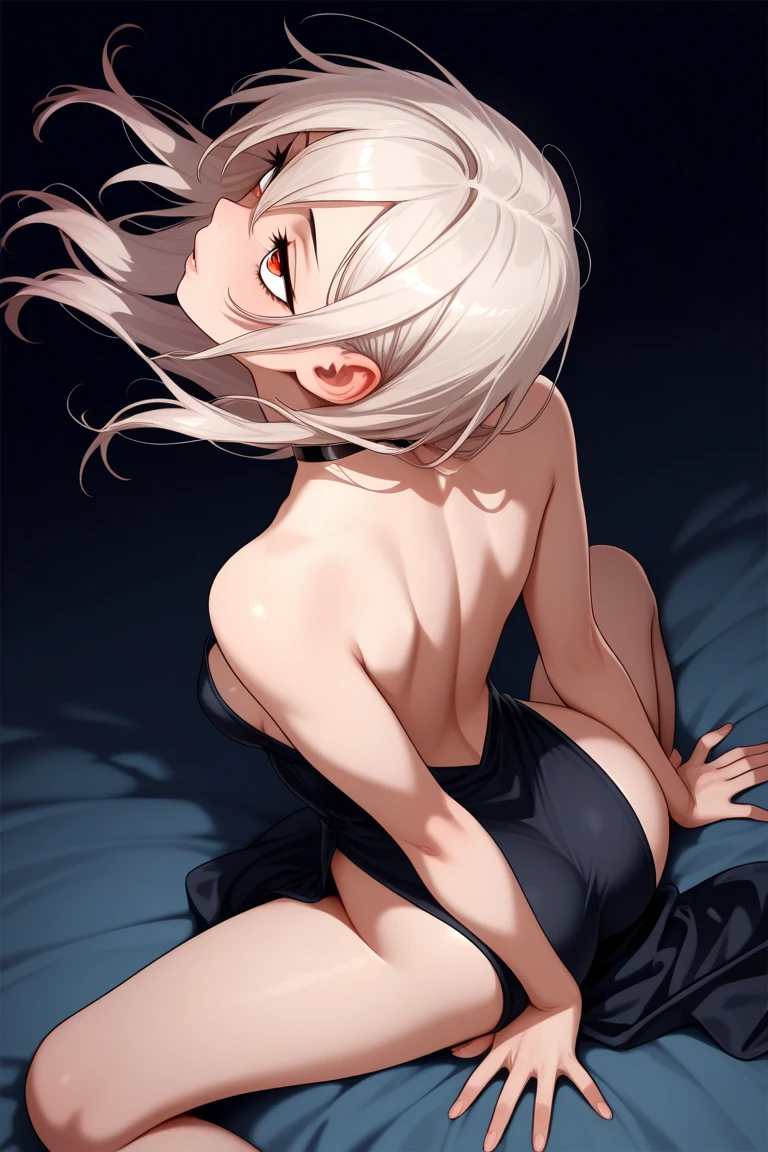 Girl showing naked butt in bed