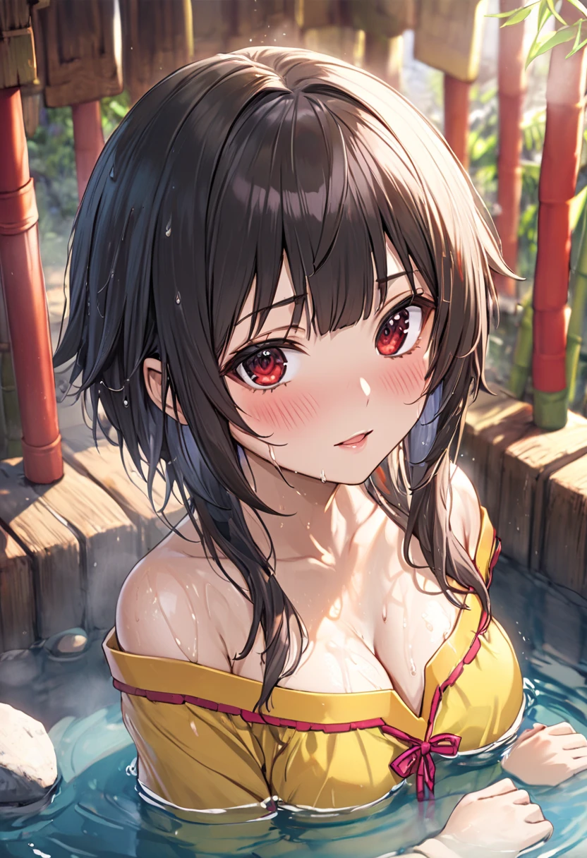 Daiwa Scarlet \(umamusume\), ((Abdominal muscles)), ((Muscular body)),Black Hair, Hair Intake, Mischievous, length, Short Hair, Short Hair、very, very, very long horse ears、、、、 Horse tail, (very detailed), Super big breasts、超Super big breasts、very very big breasts、Open-air bathに肩までCompletely nakedで入る、Completely naked, Get into hot water up to your shoulders、Crystal clear water、Her chest is overflowing、Saggy breasts、Voluptuous bust、Bust Size H Cup、Melon-sized bust、Beautiful Wet Nudes、Sweat、Sweatまみれ、Sweatだく、Beautiful breasts、A muscular body that accentuates the bust、Artistic nudity、Erect nipples 、Erect nipples、 masterpiece,Highest quality, fine grain, Official Art, smile, hot spring、夜のhot spring、Outdoor,Open-air bath、Open-air bathにつかる、shoulder-deep in water、hot springに入る裸体、Open your mouth, frontage、Midnight、ライトアップされたOpen-air bath、god秘的美しさの裸体、god々Beautiful breasts、A smile for your lover、blush、A big smile、The best moment of my life、god々Beautiful Naked Women
