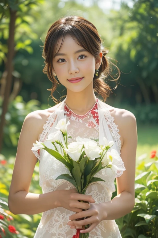 ((Tabletop:1.4, Highest quality)), (Realistic photos:1.4),
((1 girl)), (Pure actress), (dream-like),
(超High resolution:1.2), Very delicate and beautiful, wonderful, Highly detailed CG Unity 8K wallpapers, Very detailed, High resolution,
Soft Light, Beautiful detailed, Very detailed目と顔, Beautiful and detailed nose, Beautiful and detailed,
(Wear casual clothes:1.3),
Cinema Lighting, Perfect Anatomy, Slender body, (Parted bangs),
(A flower garden in a cave:1.3), (Flowers Blooming in the Dark々The brilliance:1.5), (Light and dark emphasis), (wonderful美しさ),
Cowboy Shot, Looking at the audience, (smile)