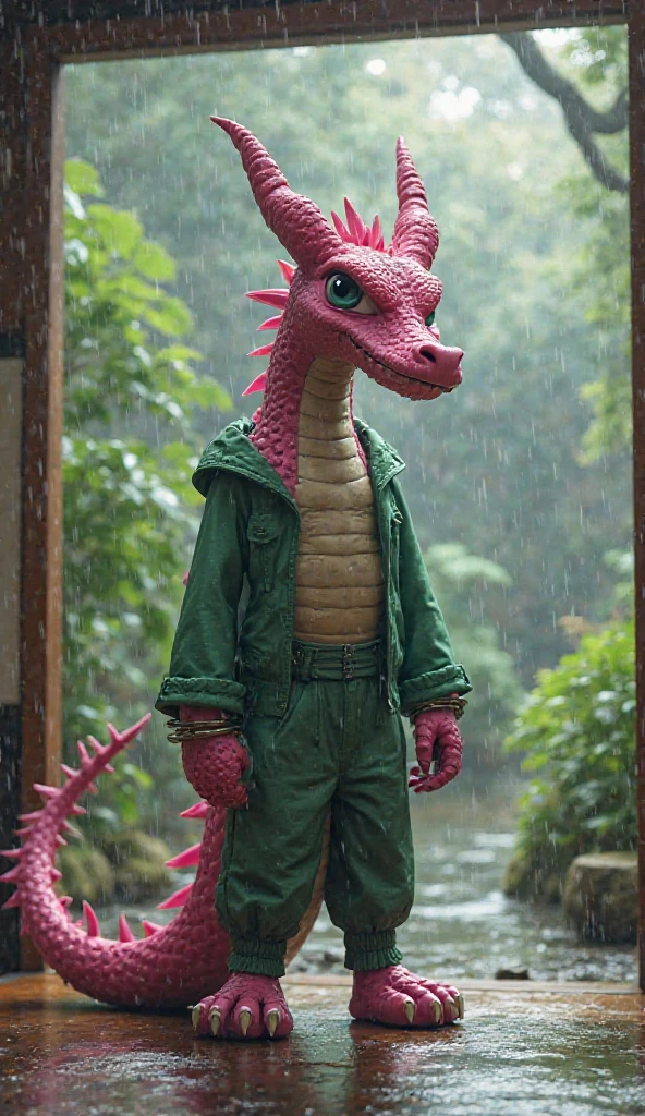 Jeanne-Baptiste Monge, 5 , cute boy, funny, with freckles, a boy with disheveled white hair, curls, big yellow eyes, eyebrows, a house, a snub nose, plump lips with a bow, in a green jumpsuit and sneakers, next to a large green dragon, a book image in the RPG genre, an image from "Dungeons and dragons", fantasy image, book illustration in fantasy style, graphic artist Magali Villeneuve, image of the author in faces, concept art image in fantasy style, realistic illustration in fantasy