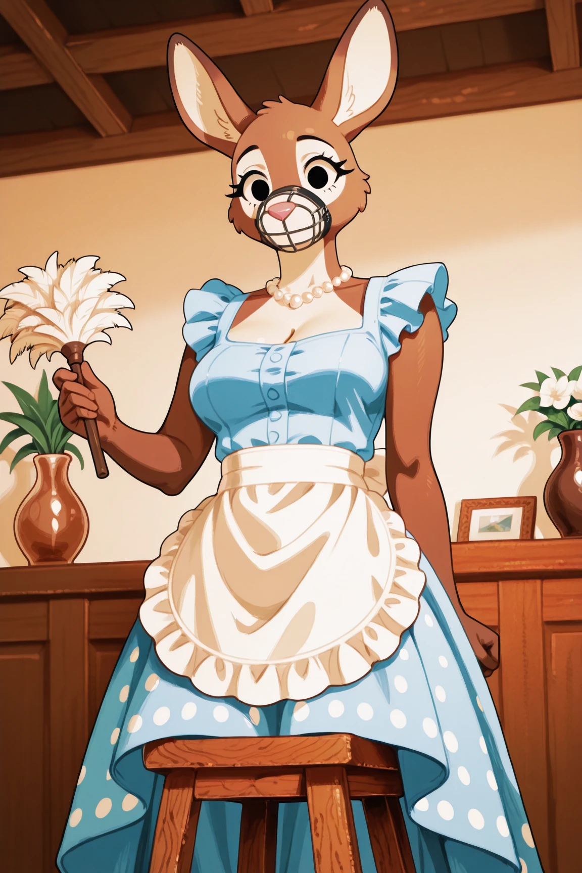 best qualityer, work of art, they originalized us, bandicoot ears, maid dress, large breasted, love hotel, ssmile, Dog Collar, both hands squeezing the left breast,