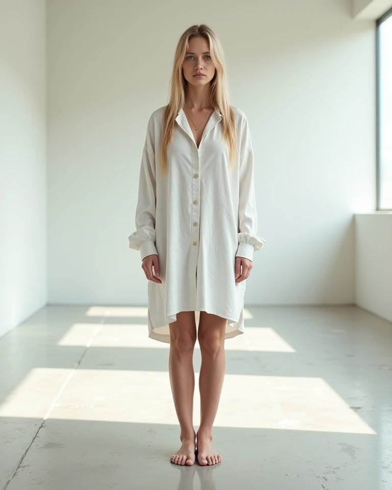 A light table in the shape of a female human with clothing and white hair