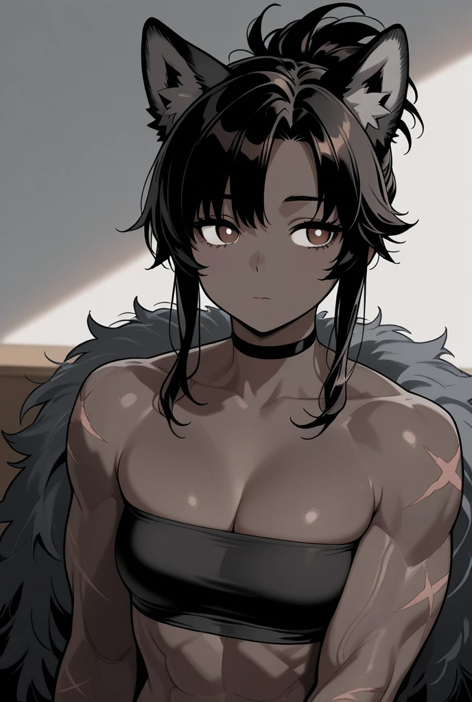Young Black Harpy Black Hair Blue Eyes Gothic Belt on torso Japanese anime hand drawn illustration whole body Character portrait Estrus Nipples nipple nipple Dark Skin serious Dark atmosphere My chest is shaking Bouncing breasts Black waistband Wild Wildな交尾 Wildなセックス