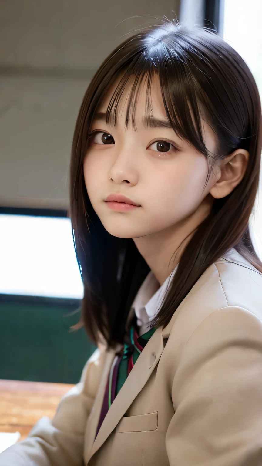 (top-quality、masterpiece)、Neat and clean schoolgirl、petite person、13yo girl、Ponytail with black hair、Blouse with white collar、Red checked miniskirt、white panties、beauitful face、(slim, Small, Flat, Small)、Detailed eyes、Black eyes、Double eyelids、outside of house、the wind、shinny skin、blurry backround、