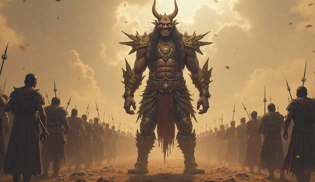 close up frontal face a grotesque and terrifying chinese mythology deity,stormy clouds with lightning and thunder in the background,detailed face and body,cinematic lighting,dark fantasy,chiaroscuro,moody colors,high contrast,dramatic shadows