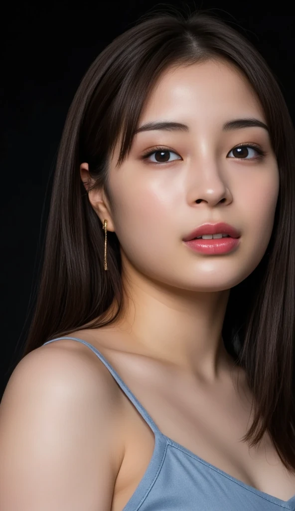 (highest quality, High resolution, Very detailed:1.2), (Realistic, photoRealistic, photo-Realistic:1.37), (thin:1.2), Because I'thin, Small breasts, woman, Japanese,(Black pixie cut:1.3), (Blunt bangs), Immerse yourself in a world of dark tones, Sulky,Sexy pose, Shooting from below, (skinny:1.0),Add irregular prints and patterns, Sharp lines, unusual accessories for clothing、Comme des Garçons highlights( Knitted Off Shoulder Dresses:1.3)