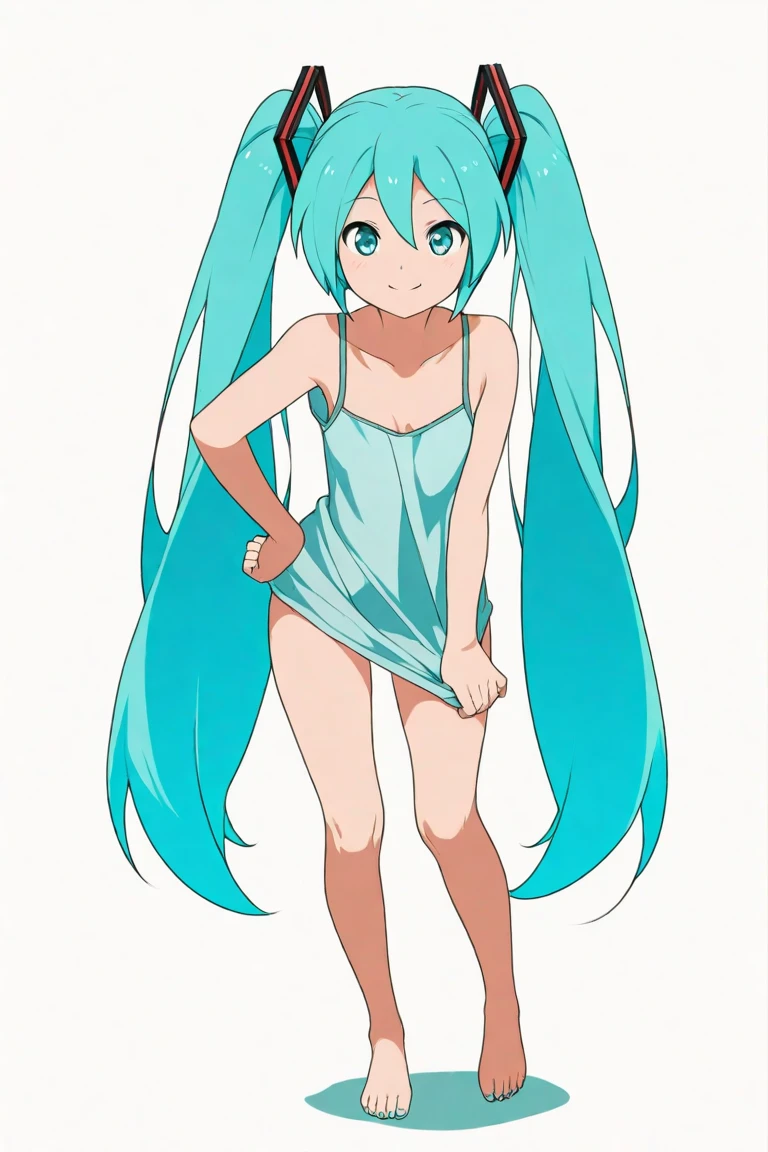 a focused closeup detailed illustration of a very tall giant milf hatsune miku ,pinned down, braless,hanging breast, wearing a see through shirt, and skintight,low angle picture, gigantic breast focus,thicc thighs,voluptous,huge ass,having fun ,looking sexy,erotic,teasing, beach,sand,sea,morning ,fog,long exposure,detailed background,(masterpiece), (best quality), (detailed),detailed face and Clothing,anime face,standing taller than a beach umbrela, beach umbrella, beach mat,front side view,anime big eyes,anime face,anime body