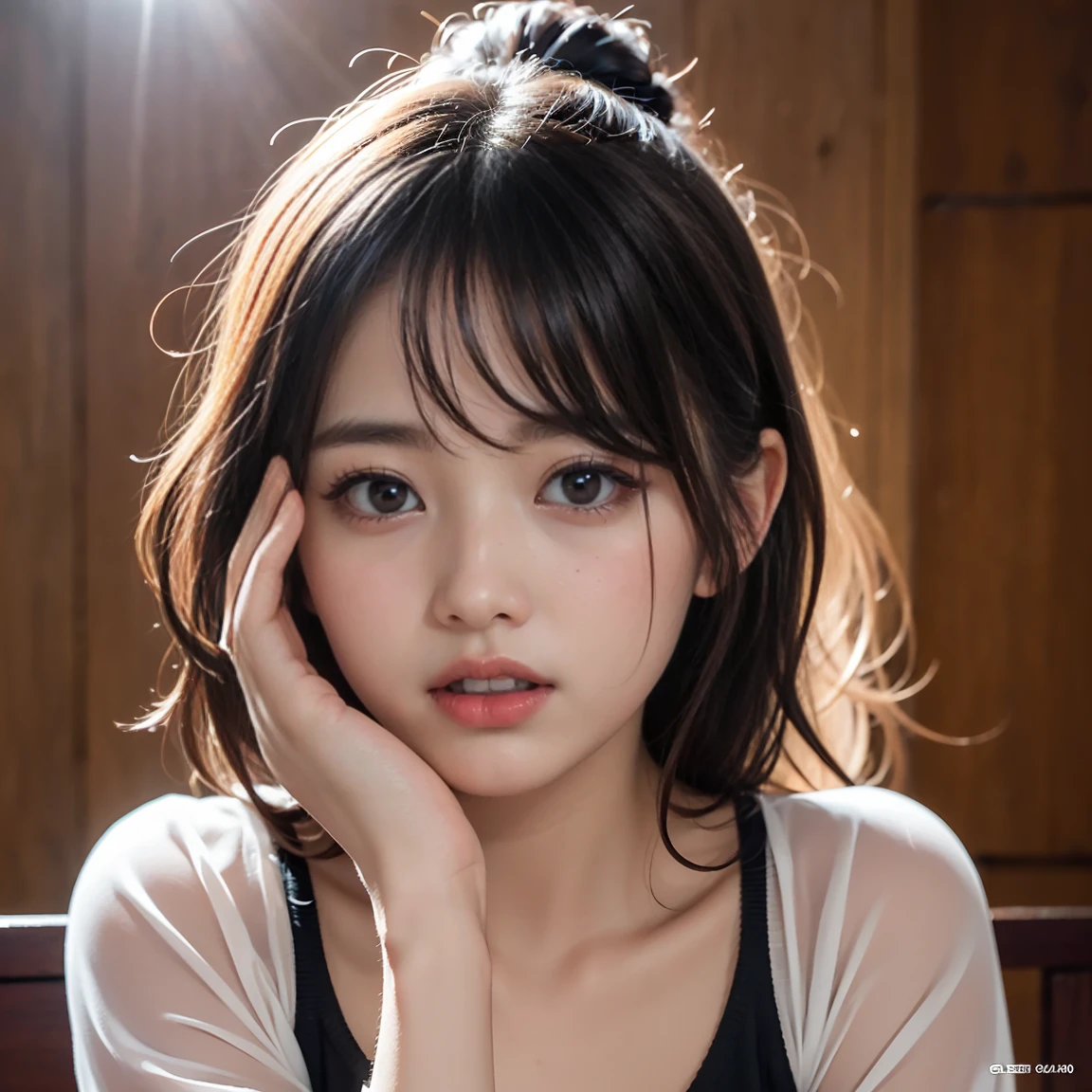 (16K, Surreal, masterpiece:1.30), Professional photography, Written boundary depth, Deep Shadow、Cinema Lighting, Soft Light, (Super detailed beautiful faces:1.7), ((Super detailed beautiful slim body:1.4)), ((Very detailed, symmetrical brown eyes, eyelash, double eyelid, Very detailed beautiful eyes:1.4)), ((Super detailed beautiful lips, Lip gloss, Super detailed, Beautiful porcelain skin:1.4)), ((Very detailed and beautiful hairstyle,, Asymmetrical bangs:1.4)), ((Perfect Anatomy:1.15)), Beautiful Japanese female idols, (Super detailed, sparkling oily skin:1.5), (View your audience:1.3), (Face Focus:1.3), ((Super detailed beautiful breasts, E-cup cleavage:1.4)), small diamond earrings, small diamond necklace, (Deep V-neck), (camisole:1.3), ((Expose your shoulders:1.3)) ,See-through clothing, ((Skin-tight super tight outfit 1.3)), (Metallic latex costume:1.3), (Neon Purple Light Lover Costume), (kiss, french kiss, tongue kiss), (Two women in kissing), blush, (フレンチ・kiss) 口にkiss, (舌kiss), Intimate, Browsing Caution, saliva, Lying in bed, blushした, (Please close your eyes for a moment.),