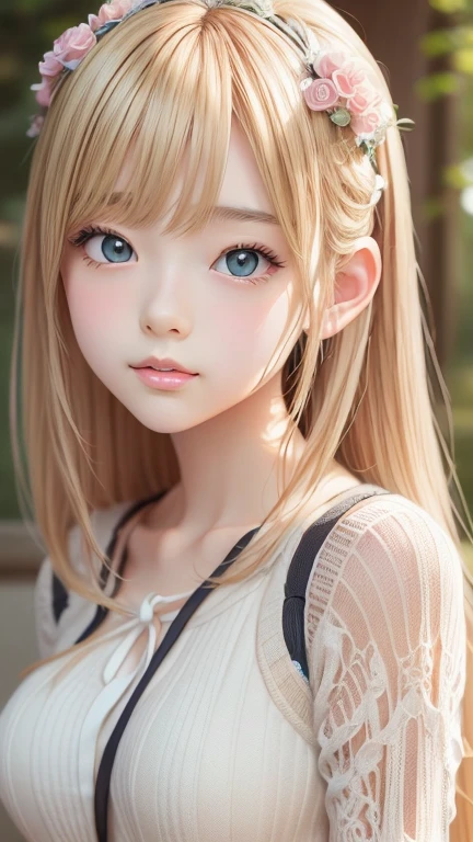 cute face, masterpiece, Highest quality, One girl, alone, , Quarter Japanese, Blonde Hair, Long Hair, Purple eyes, Side-parted bangs, Short bangs, Medium chest, Play sports often, Bloomers, Outdoor, Athletics, Conceit