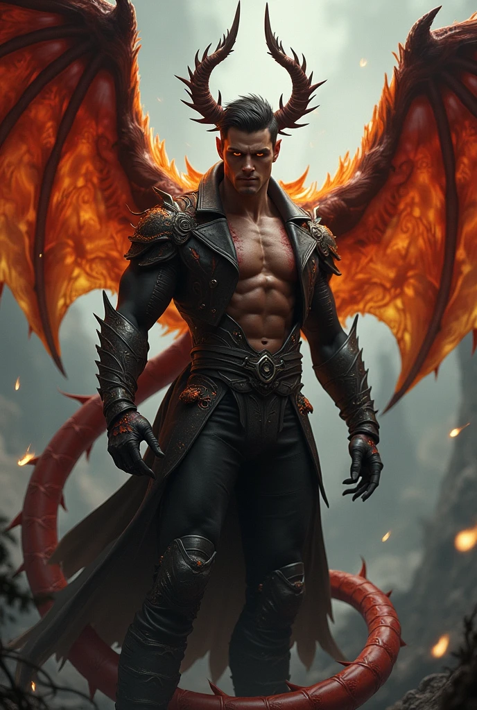 a drawing of a demon with wings and a demon face, sharp lineart, slifer the Sky Dragon, intense line art, full body savage devilman, bold lineart, lineart limpo, cacodemon, demon lord, male djinn man demon hybrid, djinn male man demon, demonic monster, male demon, thick black lineart, draconic-looking armor