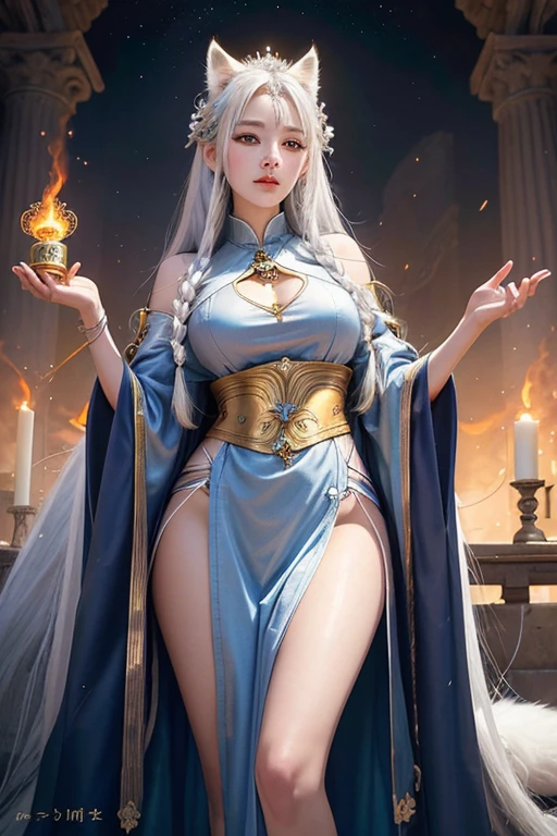(hyper realstic)、Ancient priestess、Ancient female shamans、
immensity Beautie high-level image quality hight resolution Realistic Shorthair a blond、 blond woman in a、A MILF、Middle-aged woman、((Big big))、detailed skin textures、超A high resolution、Realistic、Voluptuous body shape、A smile、Middle-aged beauty、Beautiful expression 、Detailed purple eyes、blond、long fluffy hair、Kamimei、Very delicate and detailed skin texture、35Female Shaman、{(Ancient ornate and luxurious temples)、(A lot of torches are burning)}、Ancient priestess、Large cleavage、big butts、bright red lips、(Colorful and glamorous clothes and luxurious accessories)、I have an ornate platinum wand、