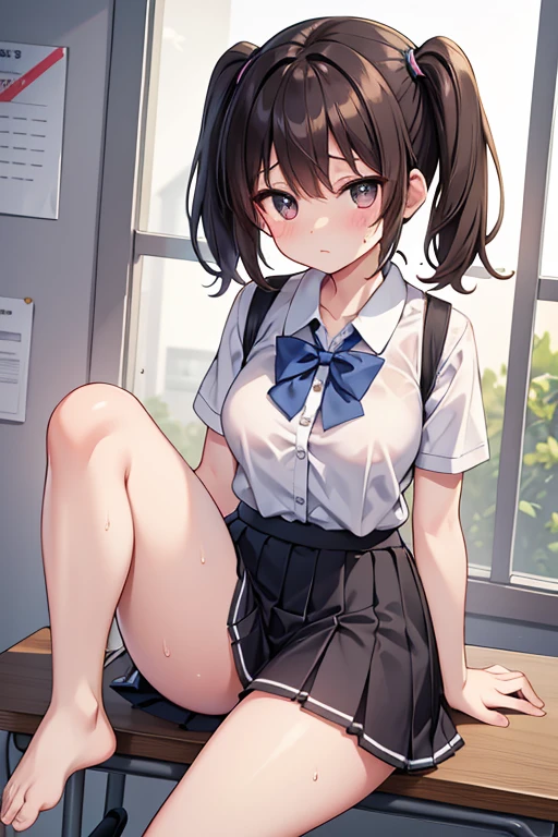 2girls,fullbody, feet focus,
1girl, looking down, skirt, standing on one leg, from below, kicking,
,looking down at viewer,{{{from below:1.2}}}, very low-angle shot, View from below},
short bob hair, Strands of hair,Farben Hair color
,BREAK,
{{{shaded face}}}, {{{clenched teeth:1.2}}}, grin, smile, looking down at viewer, masterpiece,absurderes, beautiful detailed face
Classroom
,tiny chest、red blush, gyaru, shirt, plaid, bow, blush,BREAK, white shirt, nail polish, plaid skirt, bowtie, pleated skirt,cleavage
,looking at the viewers, BREAK, masterpiece,absurderes, beautiful detailed face,(masutepiece:1.2), Best Quality, High resolution, Unity 8k wallpaper, (Illustration:0.8), (Beautiful detailed eyes:1.6), extra detailed face, Perfect Lighting, extremely details CG, (Perfect hands, Perfect Anatomy),(Skirt lift:1.3), (Skirt that rolls up:1.3)、(Fully exposed panties:1.5)