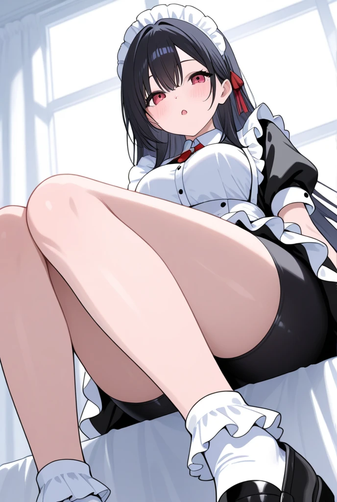 score_9, score_8_up, score_7_up, BREAK source_anime, rating_explicit, best quality, masterpiece, uncensored,1girl,rena, twintails, very long hair,((sweat)),blush,(steam),big breasts,sex,hetero,(m legs),white gloves, puffy short sleeves, cleavage cutout, two-tone dress, asymmetrical legwear, mismatched legwear, thighhighs, black footwear