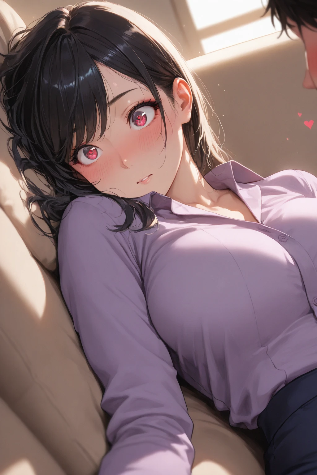 （（super high quality,Ultra-high resolution,4K,8k,super masterpiece,Ultra HD ,Detailed shading））,Looking at the camera,Dimly lit bedroom,Full body photo,Man and woman couple,A sexy mother and a naked man,popped collar White shirts,Tight collar,Long sleeve,BLACK Pencil Skirt,Black Hair,Penis inserted from the front,Sex,Glasses,Spread your legs wide,Ahegao,Ecstatic smile,blush,Sweaty,semen,Drooling,Pearl Earrings,Pearl Necklace,Engagement Rings,A man is grabbing me by the waist,Hold your phone to your ear,