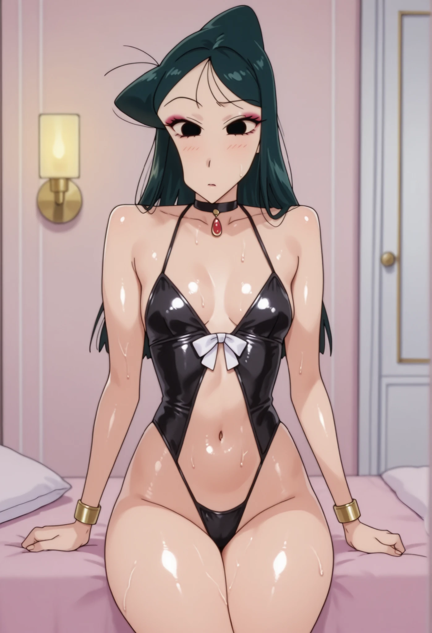 Ume matsuzaka     black eyes       black hair      (dress)         jewelry       makeup         elegant         slut       whore     hotel    love hotel        candles     shiny skin          small breasts 