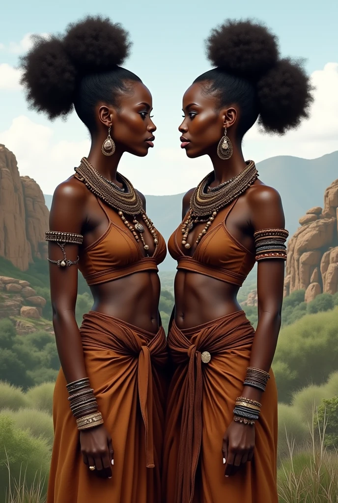 2 two Nude girl, sexy , full body , 3 fingers , Ginger dark skin, oiled body, blessing body, round shaped small breasts, 8k ultra quality, Starfall, alien attack Alien on mars