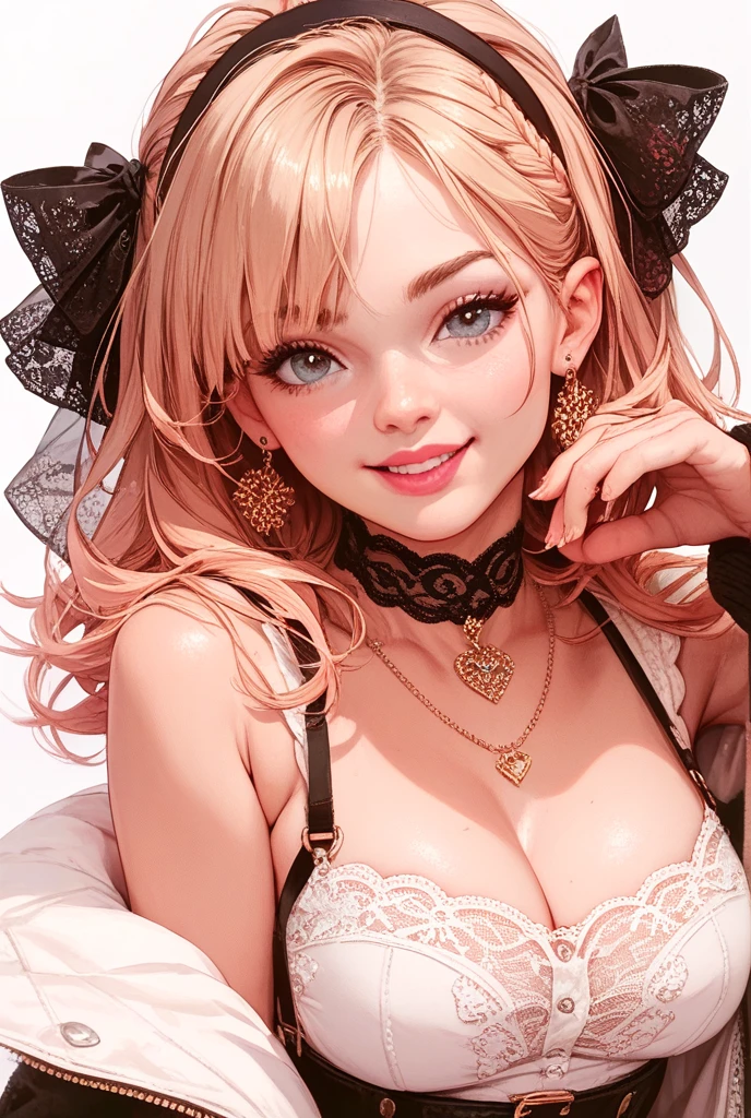  (masterpiece:1.2), super detailed, massive , big ass, juicy lips, big lips, massive lashes, long blonde hair, twin tails, hair down, pink bow, pink clothes, from below,