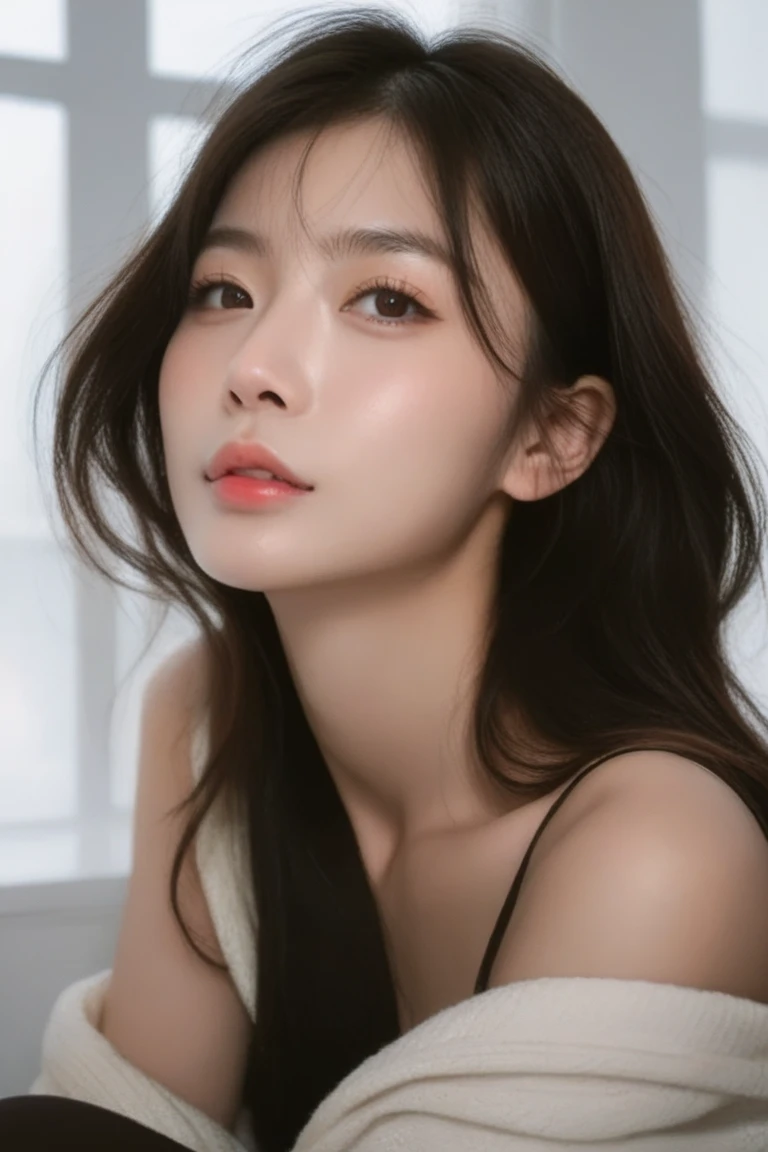 (8K, RAW photo, Best quality, Masterpiece:1.2), (Photorealism), (Extremely detailed Cg Unity 8K wallpaper), ((1 girl)), (Surrounded by flower1.4), pony-tail hair, cleavage, (Perfect:1.4), (Medium breasts:1.2), Beautiful face, Clear Focus, Cocktail black dress set, bokeh background in hotel room, fine eyes, fine skin, fine lips, Model flattering portrait pose, eyes color contacts lens is gemstone green, random body orientation,