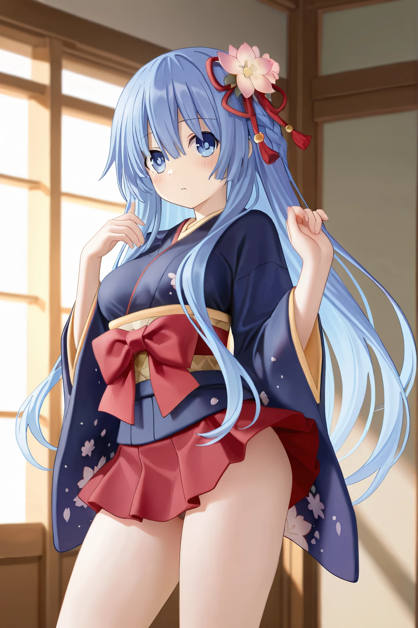 , furuderika, long hair, purple eyes, blue hair, blunt bangs,, , empty eyes , large breasts, nipple, live stage, , Heavy snowfall area frozen (Sweating profusely, Love juice, Wet Woman, female ejaculation), crying mountain ,solo, naked, Peeing, lactation, projectile lactation