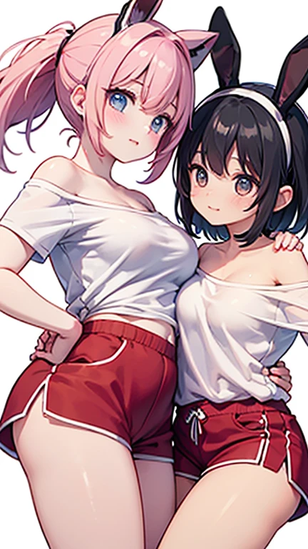 Two Girls, underwear, Patterned cotton panties, Fabric Realism, Translucent slip, Sex, Lift up your skirt