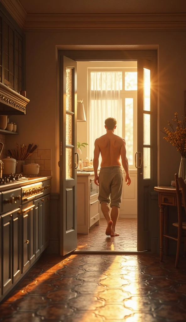 realistic, masterpiece, intricate details, detailed background, depth of field, cinematic, pectorals, abs, , open shirt, dramatic lighting, photo of a handsome (regency era man) in bedroom, window, volumetric light, poster art photography