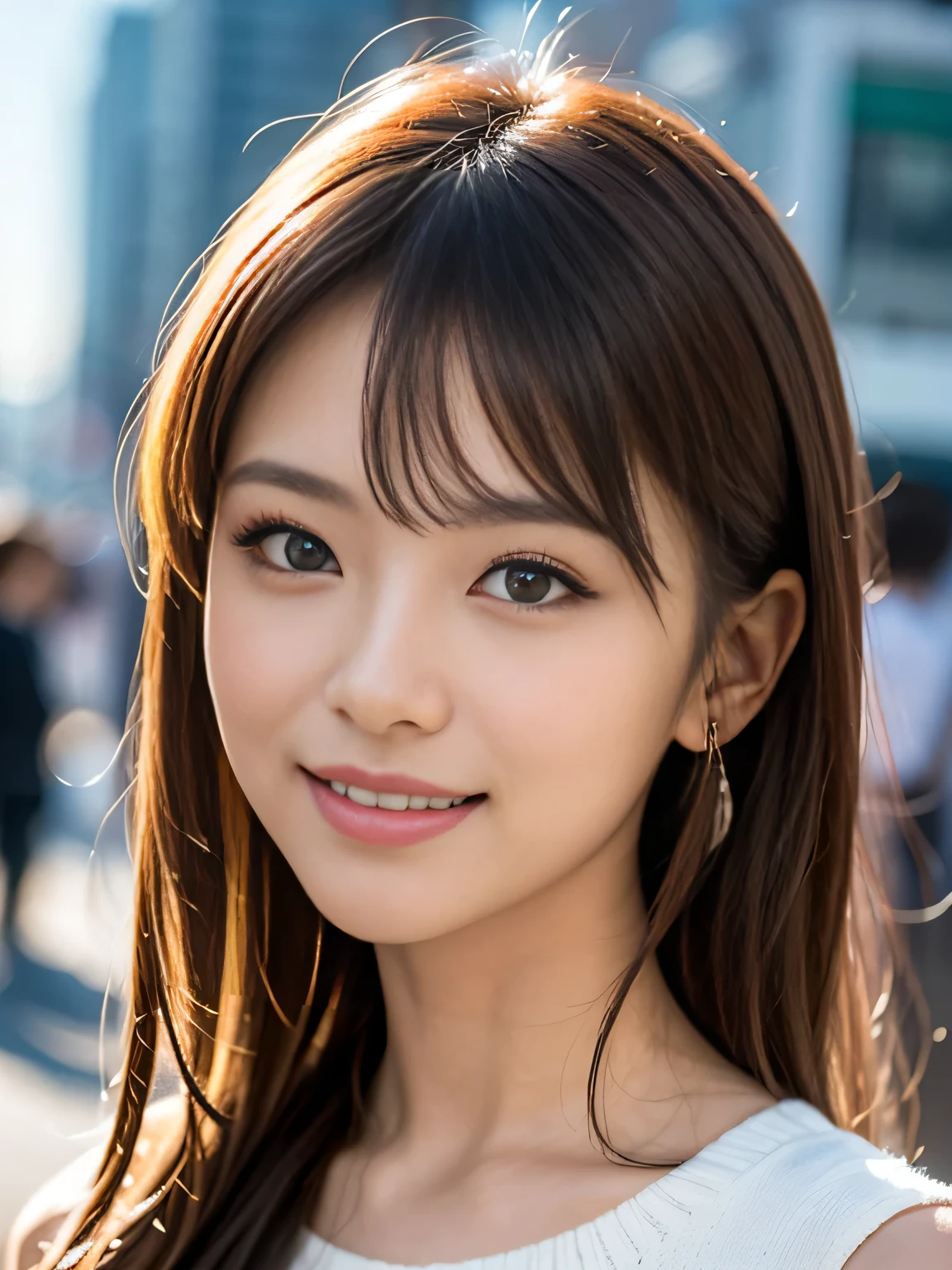 best quality, face focus, soft light, ultra high res, (photorealistic:1.4), RAW photo,(Shinozaki Ai), white skin, kawaii,
1 Japanese girl, solo, cute, smile, (pupil, lights in the eyes), detailed beautiful face, Medium-sized breasts,(high resolution detail of human skin texture),(long hair),(portrait), upper body, white traditional kimono