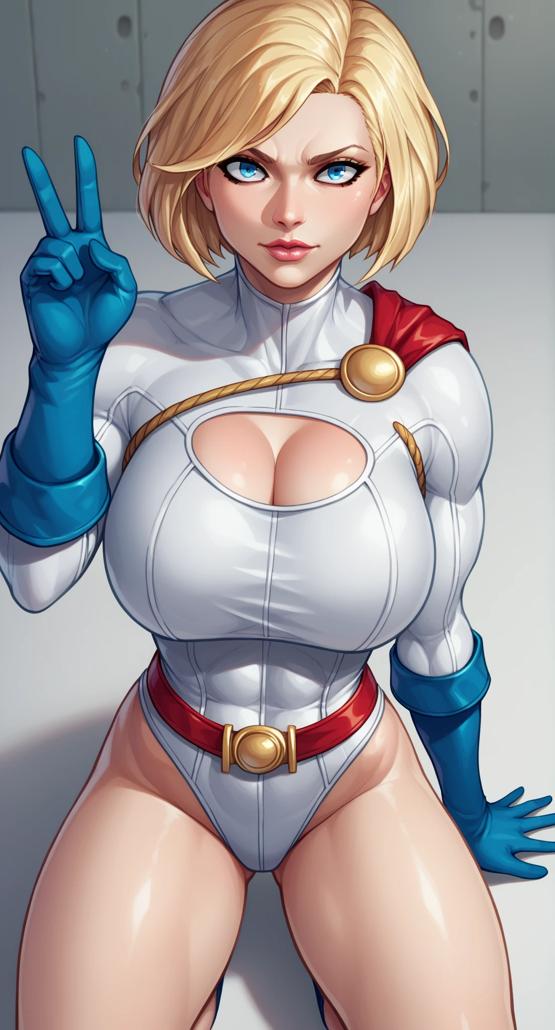 powergirl, huge breasts, bouncing, beautiful, sexy