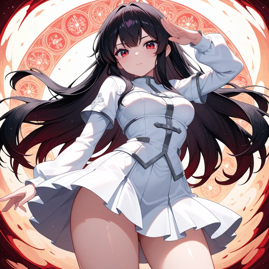 {{{{amazing quality, great quality, high quality, very aesthetic, aesthetic, best quality}}}},
realistic, photo, shadow, Three-dimensional, absurdres, Digital art,
{{{{Magical girl}}}}, beautiful girl, one girl,
black hair, long straight hair, hair, trimmed hair, shiny hair, blunt bangs, short sideburns,
brown eyes, tareme,
{{{flat chest}}}, {{small breasts}}, {{{detailed body}}}, slim thighs, thin thighs,
ribbon trim, red bow tie, heart brooch, white headband, white circlet,
both shoulders expose, covered navel,
{{magic circle}},
Completely nude, glowing from the neck down, white glowing body, white glowing arms, white glowing legs, both arms outstretched, transformation scene, transformation pose, smile,