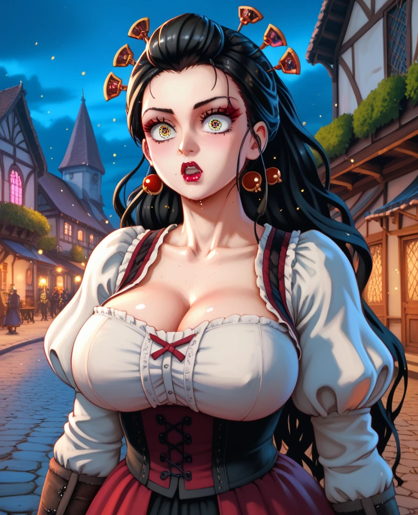 milf, mature female, busty, huge , huge breasts, hentai, high detail, close up, symmetrical, high quality, absurdres, high res, ultrasharp, 8K, masterpiece, extreme attention to detail, perfect face,Realistic, (masterpiece, top quality, best quality,) very detailed, most detailed, (1woman:1.3), smile, red lips, kate beckinsale face, long hair, victorian era dress,