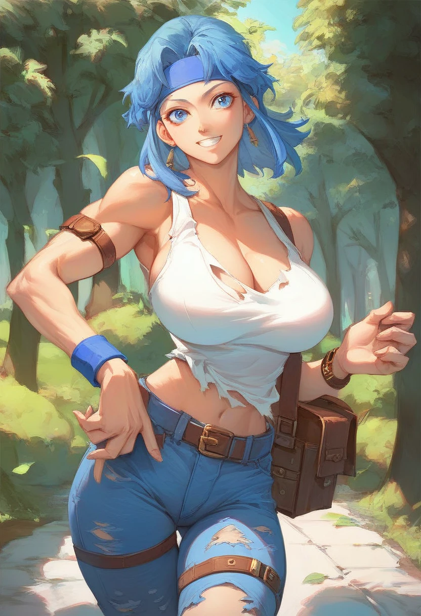 (masterpiece, best quality), 1girl, Powder blue Textured Spiky Hair with Low Fade, medium breasts, <lora:MayanClothes:0.8> mayan clothes