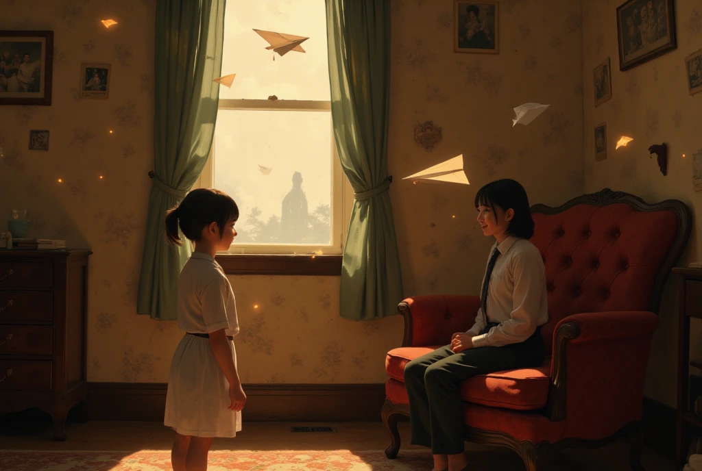 (1girl, Japanese, 4, short black hair, (crawling position:1.2), luxury city hotel room, warm lighting)
