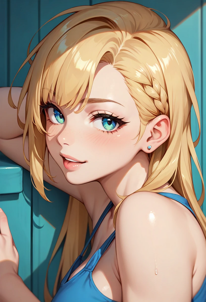 ((Highest quality、、masterpiece:1.3)), Upper Body、Long legs、Sharp focus:1.2, Beautiful woman with perfect figure:1.4、((Big Breasts:1.2)), (Smiling:1.2), Face and skin texture crafted to the smallest detail、Fine-grained、double eyelid、30-year-old female、sexly、((((Swimwear、Poolside、Blue Eyes、blonde、long hair))))