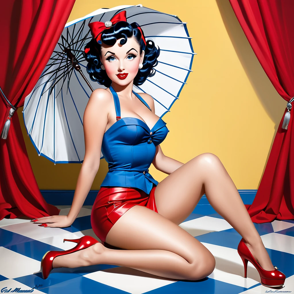 a beautiful woman, elegant lingerie, sensual pose, flawless skin, piercing eyes, luscious lips, smooth curves, graceful figure, frame, vintage aesthetic, pastel colors, soft lighting, dreamy atmosphere, (best quality,4k,8k,highres,masterpiece:1.2),ultra-detailed,(realistic,photorealistic,photo-realistic:1.37),portolio, pin-up art, ((white background:1.3, shy, akane_tendo-ranma, solo)),