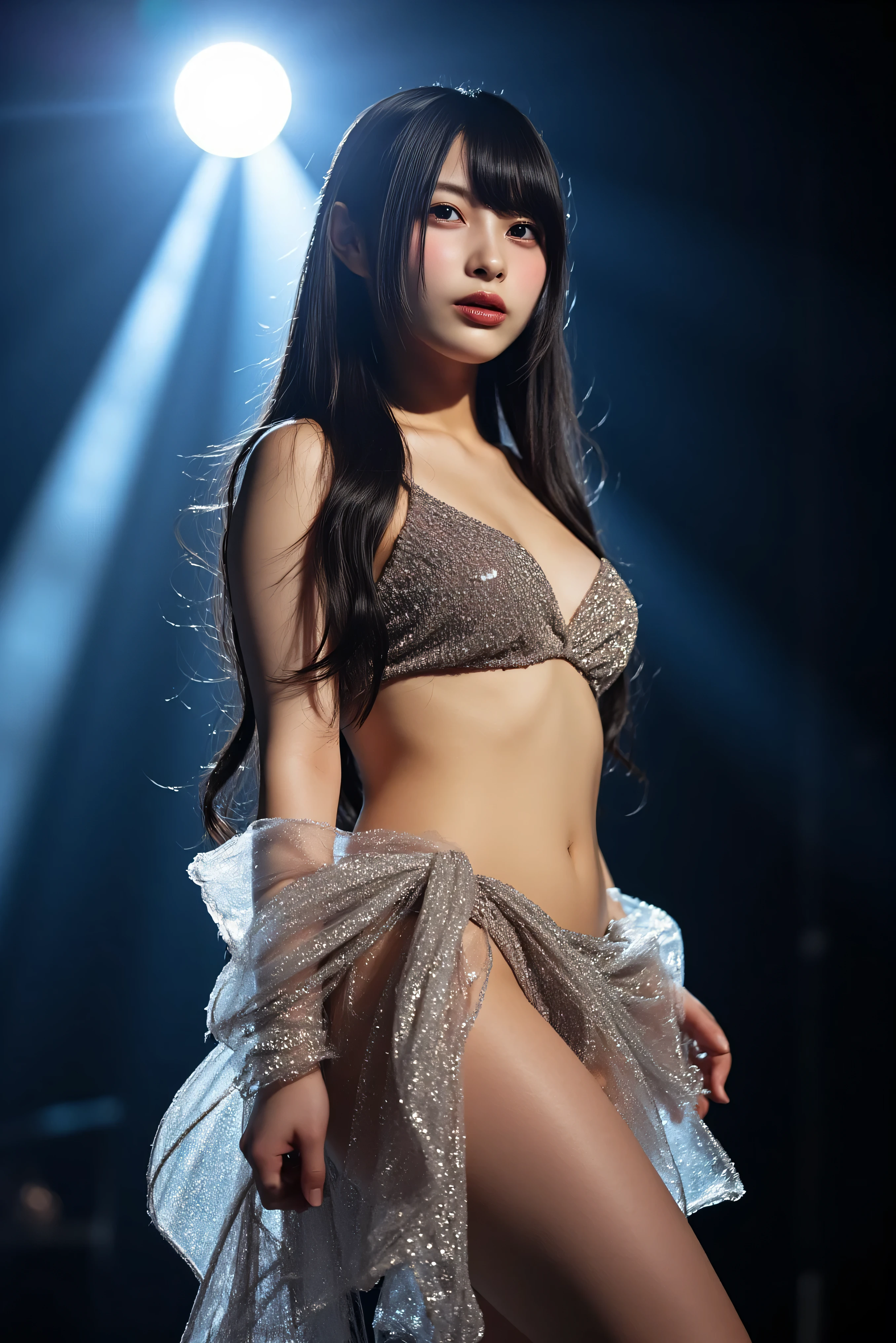 idolステージ idol naked nude uniform glitter intense flash best quality Highest Quality 8k sense of dynamism face up