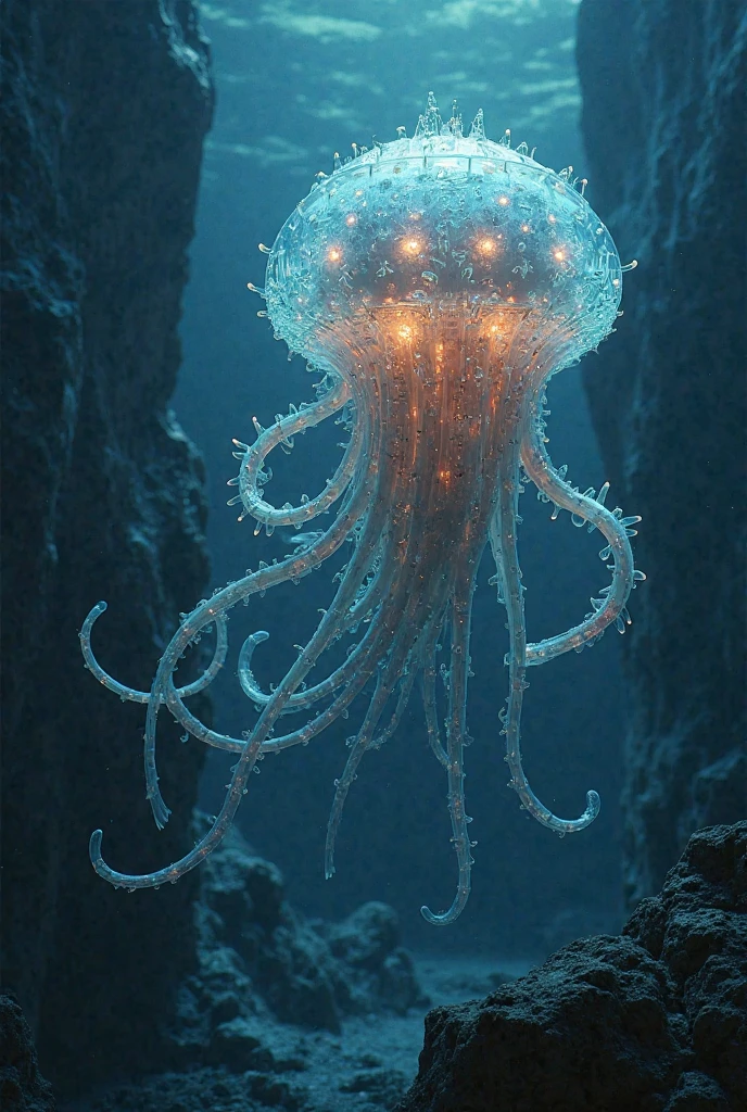 Organism of the cubozoa class, order cubomedusae of the phylum Cnidaria