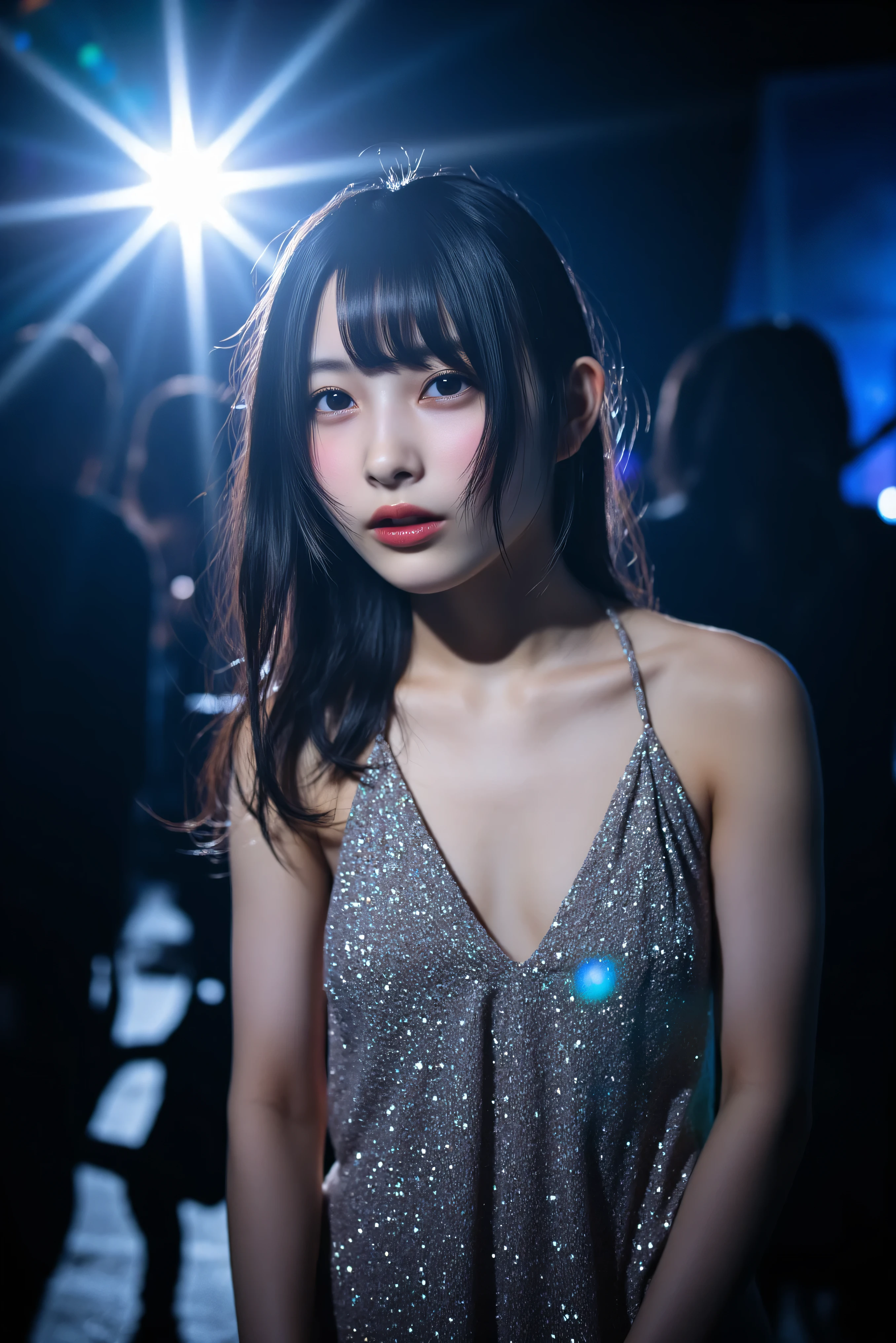 idolステージ idol naked nude uniform glitter intense flash best quality Highest Quality 8k sense of dynamism face up