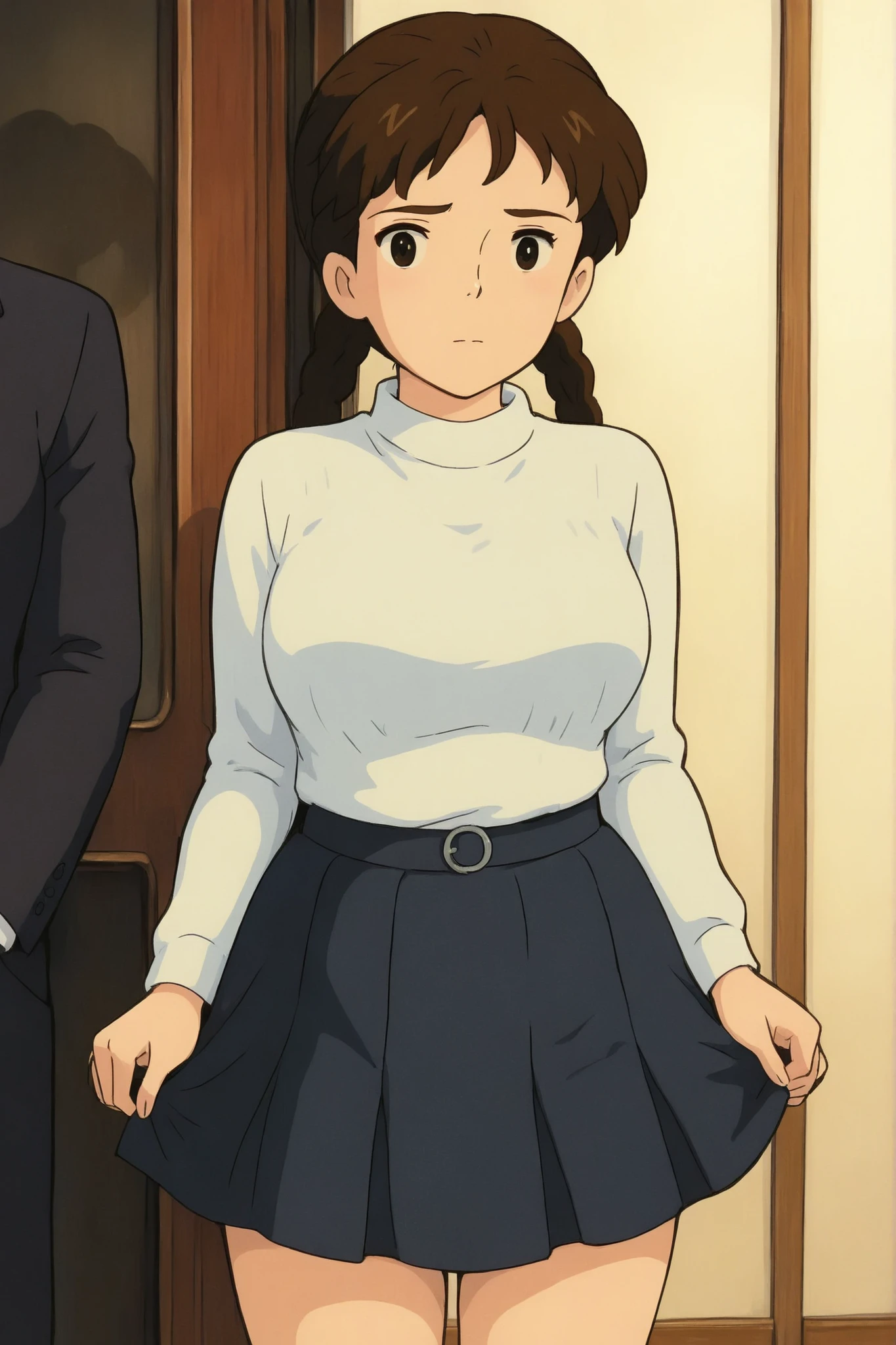 sheeta lifts her skirt