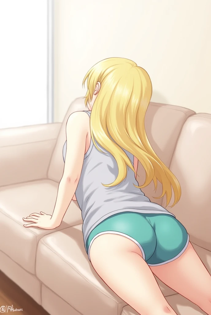 1girl, sexy 11yearold blonde slut is wearing a micro bikini and is presenting her ass to you. your cock is rubbing against her