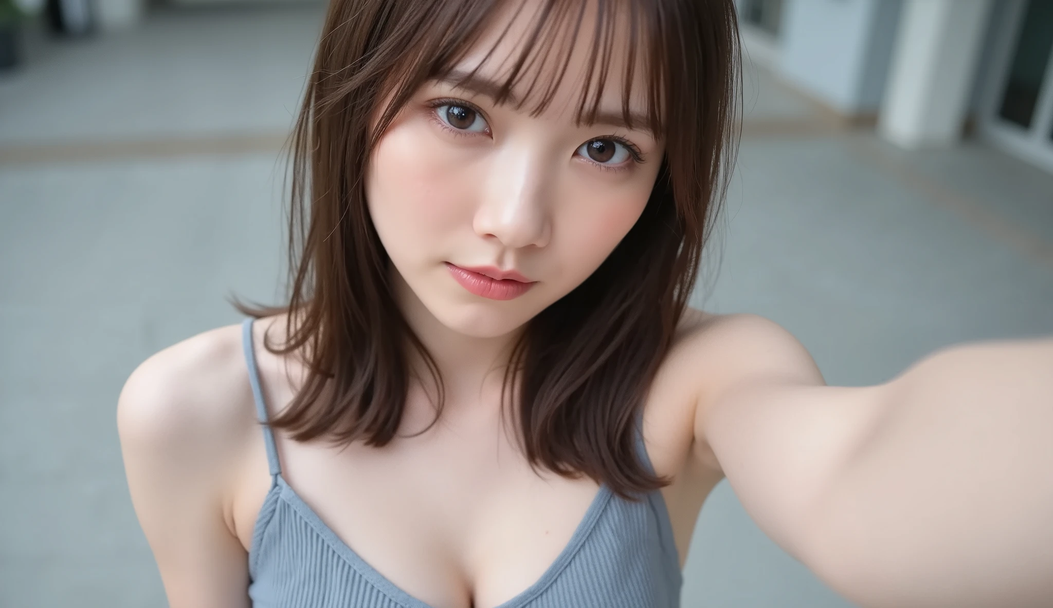 (、Late Night、midnight:1.4).Highest quality, 8K, Tabletop, Realistic, Realistic, , (窓からはLate Nightの大都会の夜景、Ample breasts:1.2), Big Breasts, , , Abundant hips, Detailed face, Beautiful Face, , Beautiful woman,((Gray detailed eyes、Translucent skin texture、A shy smile、Fluffy hair、Light Brown Hair、Big city view from the window、Shaggy Cut、Floating Hair、、Cute Japanese Idols:1.4)). (、short hair、Floating Hair、Parted bangs、Bedroom、Sit on the bed、Place your hands on your feet、Late Night、indirect lighting、Sheer white bra and panties、Ample breasts、Looking into the camera:1.2))
