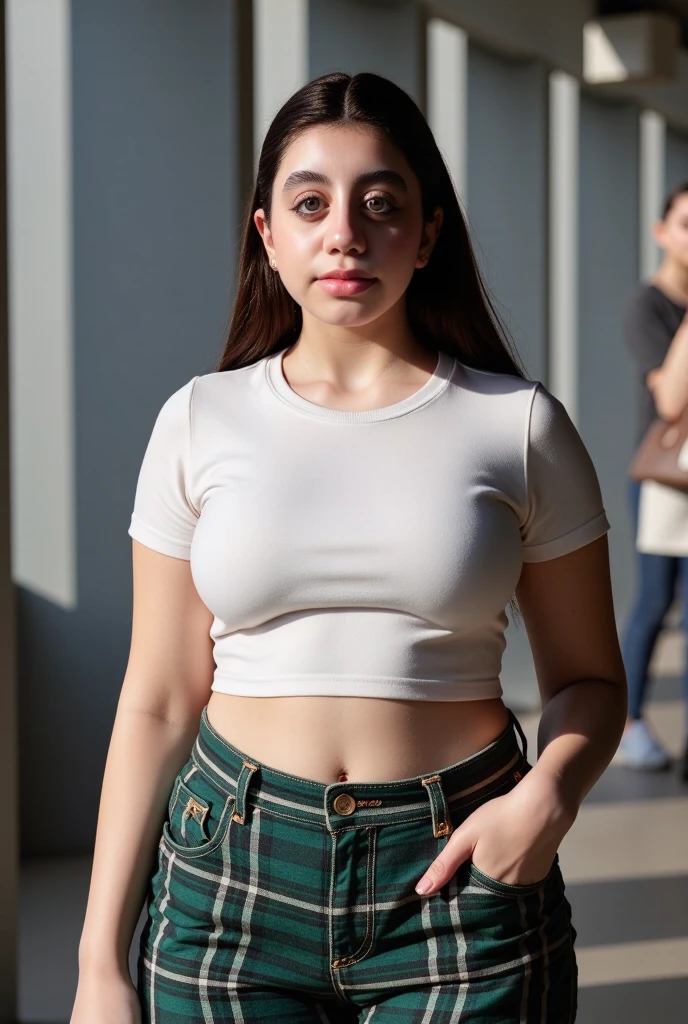 Depth of field , (( hands on hips )) , (( legs open )) , (( feet apart )) , (( seductive expression )) , short height , saggy breasts , sagging breasts , (( lots of belly fat )), (( fat stomach )) , (( sagging belly )) (( sagging stomach )), (( over hanging belly )) , (( over hanging stomach )),portrait ,1 girl ,cute, 18 year old girl , ( pointy upturned nose),( long thin nostrils ),long pony tail hair , (( mouth open )) , pouting ,(( looking down her pants )) , (raising eyebrow) , (( naked )) ,masterpiece, best quality, ultra-detailed, (( in a very busy park )) ,shadows, clear sky, (skin texture) , (warm hue, warm tone:1.2), sidelighting,contrast, ultra high res, best shadow, RAW, (( exposing crotch )), (( unshaven )) , (( hairy pussy )) , (( showing pubic hair )) , (( lots of people in the background )) , crowd , ((nsfw))