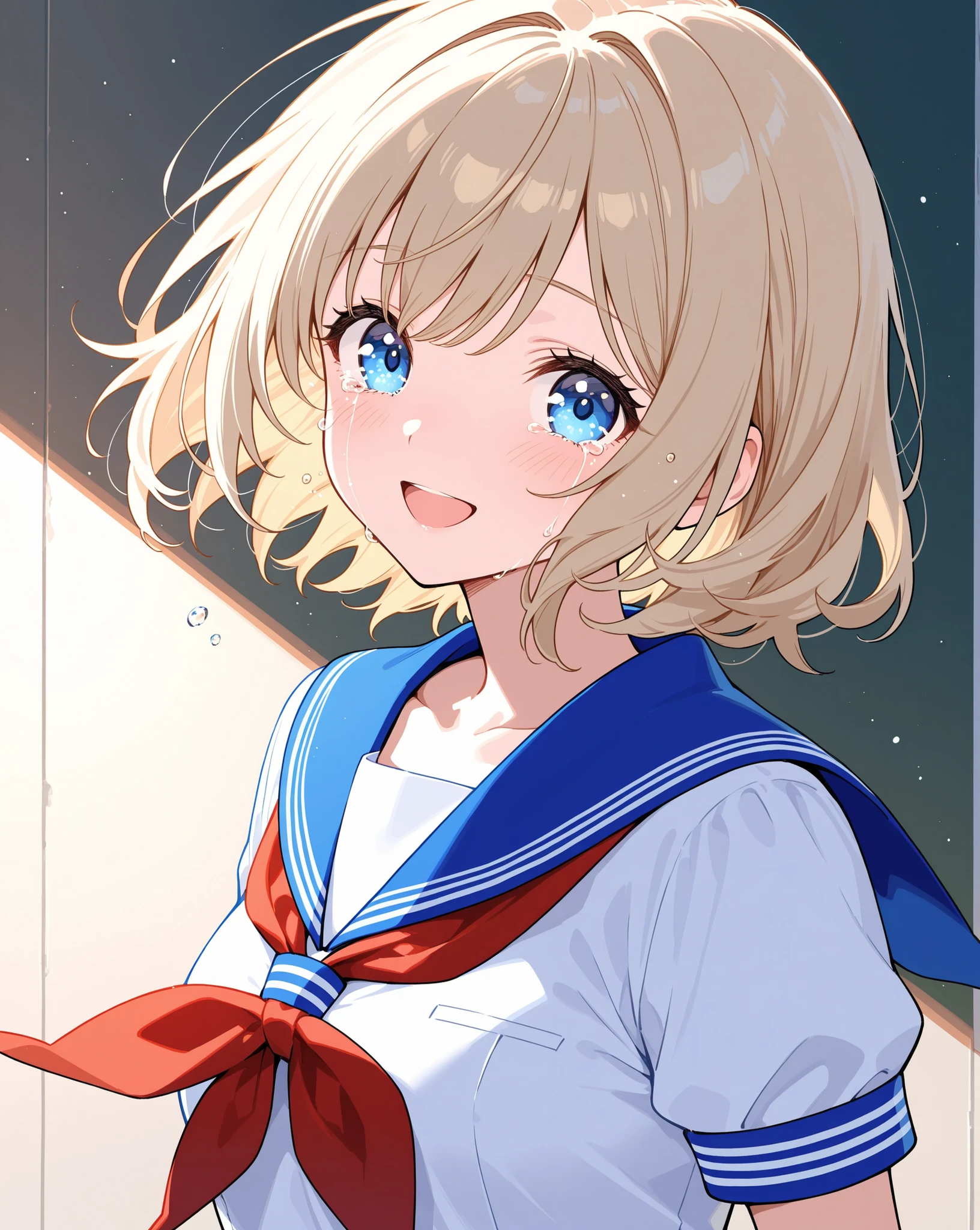 Beautiful Girl　happy tears　turn around　sailor suit